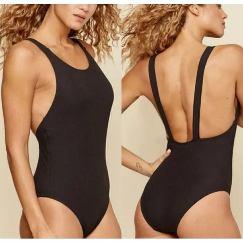 Andie Montauk Black Low Back One Piece Swimsuit NEW Size XXXL High Neck